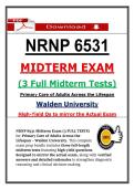 NRNP 6531 Midterm Exam &lpar;Latest 2026&sol;2027 Update&rpar; Primary Care Adults Actual Questions & Answers &vert; Walden &lpar;PDF&rpar;