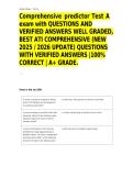 Comprehensive predictor Test A exam with QUESTIONS AND VERIFIED ANSWERS WELL GRADED&comma; BEST ATI COMPREHENSIVE &lpar;NEW 2025 &sol; 2026 UPDATE&rpar; QUESTIONS WITH VERIFIED ANSWERS &vert;100&percnt; CORRECT &vert; A&plus; GRADE&period;&NewLine;&NewLine;
