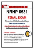 NRNP 6531 Final Exam &lpar;Latest 2026&sol;2027 Update&rpar; Primary Care Adults Actual Questions & Answers &vert; Walden &lpar;PDF&rpar;