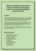 Alabama Home Builder Licensure Exam &NewLine;Practice Test &lpar;2026&ndash;2028&rpar; &vert; 200 Updated &NewLine;Questions & Answers &vert; Residential Builder &NewLine;License Study Guide &NewLine; 