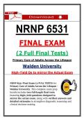 NRNP 6531 Final Exam &lpar;Latest 2026&sol;2027 Update&rpar; Primary Care Adults Actual Questions & Answers &vert; Walden &lpar;PDF&rpar;