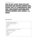 HESI PN EXIT LATEST EXAM 2026 2027 QUESTIONS AND VERIFIED ANSWERS WELL GRADED&comma; BEST ATI COMPREHENSIVE &lpar;NEW 2025 &sol; 2026 UPDATE&rpar; QUESTIONS WITH VERIFIED ANSWERS &vert;100&percnt; CORRECT &vert; A&plus; GRADE&period;&NewLine;&NewLine;