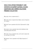 WGU C955 APPLIED PROBABILITY AND&NewLine;STATISTICS EXAMPREP MATERIAL SOLVED&NewLine;QUESTIONS AND VERIFIED SOLUTIONS&NewLine;PREMIUM COLLECTION
