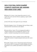 WGU C955 FINAL PAPER EXAMPREP&NewLine;COMPLETE QUESTIONS AND ANSWERS&NewLine;VIEW AHEAD STUDY SHEET 