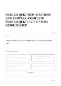 &NewLine;NURS 222 QUIZ PREP QUESTIONS AND ANSWERS &vert; COMPLETE NURS 222 QUIZ REVIEW STUDY GUIDE 2026&sol;2027&Tab;&NewLine;
