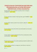 Florida Fire Instructor 1 Study Guide Exam Study Guide Latest &NewLine;2026 Updated Questions and Verified 100&percnt; Solutions &NewLine;&lpar;2026&sol;2027&rpar; Grade&colon; A&plus;&vert;Status&colon; Guaranteed Pass 