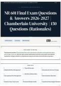 NR 601 Final Exam Questions & Answers 2026&sol;2027 &vert; Chamberlain University &vert; 150 Questions &lpar;Rationales&rpar;