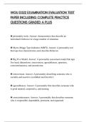 WGU D322 EXAMINATION EVALUATION TEST&NewLine;PAPER INCLUDING COMPLETE PRACTICE&NewLine;QUESTIONS GRADED A PLUS