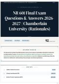 NR 601 Final Exam Questions & Answers 2026&sol;2027 &vert; Chamberlain University &lpar;Rationales&rpar;