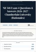 NR 548 Exam 4 Questions & Answers 2026&sol;2027 &vert; Chamberlain University &lpar;Rationales&rpar;