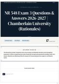 NR 548 Exam 3 Questions & Answers 2026&sol;2027 &vert; Chamberlain University &lpar;Rationales&rpar;