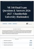 NR 548 Final Exam Questions & Answers 2026&sol;2027 &vert; Chamberlain University &lpar;Rationales&rpar;