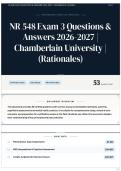 NR 548 Exam 3 Questions & Answers 2026&sol;2027 &vert; Chamberlain University &vert; &lpar;Rationales&rpar;