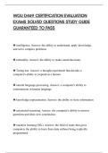 WGU D469 CERTIFICATION EVALUATION&NewLine;EXAMS SOLVED QUESTIONS STUDY GUIDE&NewLine;GUARANTEED TO PASS&NewLine;