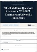NR 601 Midterm Questions & Answers 2026&sol;2027 &vert; Chamberlain University &lpar;Rationales&rpar;