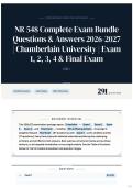 NR 548 Complete Exam Bundle Questions & Answers 2026&sol;2027 &vert; Chamberlain University &vert; Exam 1&comma; 2&comma; 3&comma; 4 & Final Exam 290&plus;