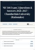 NR 548 Exam 2 Questions & Answers 2026&sol;2027 &vert; Chamberlain University &lpar;Rationales&rpar;