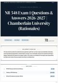 NR 548 Exam 1 Questions & Answers 2026&sol;2027 &vert; Chamberlain University &lpar;Rationales&rpar;
