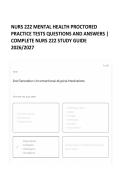 &NewLine;NURS 222 MENTAL HEALTH PROCTORED PRACTICE TESTS QUESTIONS AND ANSWERS &vert; COMPLETE NURS 222 STUDY GUIDE 2026&sol;2027&Tab;&NewLine;