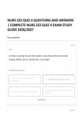 &NewLine;NURS 222 QUIZ 4 QUESTIONS AND ANSWERS &vert; COMPLETE NURS 222 QUIZ 4 EXAM STUDY GUIDE 2026&sol;2027&Tab;&NewLine;