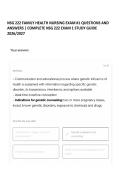 NSG 222 FAMILY HEALTH NURSING EXAM &num;1 QUESTIONS AND ANSWERS &vert; COMPLETE NSG 222 EXAM 1 STUDY GUIDE 2026&sol;2027