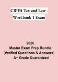 CIPFA Tax and Law &ndash; Workbook 1 Exam PDF &vert; Practice Questions&comma; Study Guide & Complete Certification Exam Review 2026
