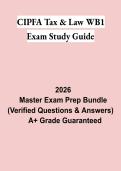 CIPFA Tax & Law WB1 Exam Study Guide PDF &vert; Practice Questions&comma; Revision Notes & Complete Certification Exam Review 2026