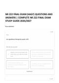 NR 222 FINAL EXAM &lpar;HAGY&rpar; QUESTIONS AND ANSWERS &vert; COMPLETE NR 222 FINAL EXAM STUDY GUIDE 2026&sol;2027