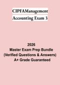 CIPFA Management Accounting Exam 3 PDF &vert; Practice Questions&comma; Revision Notes & Complete Certification Study Guide 2026