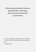 ATI RN Comprehensive Predictor Final Exam &lpar;&NewLine;Updated 2025 2026 &rpar; 1 100 Complete&NewLine;Questions & Answers &lpar;Solved&rpar; 100&percnt;&NewLine;Correct Graded A&plus;&NewLine;