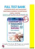 Test Bank for Leadership Roles and Management Functions in Nursing 11th Edition by Huston &vert; Complete Questions&comma; Answers & Rationales&NewLine;