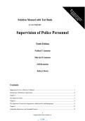 Solution Manual with Test Bank&NewLine;to accompany&NewLine;Supervision of Police Personnel&NewLine;Tenth Edition&NewLine;Nathan F&period; Iannone&NewLine;Marvin D&period; Iannone&NewLine;Jeff Bernstein&NewLine;Robert Dowd