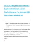 LAFD Fire Safety Officer Exam Practice &NewLine;Questions And Correct Answers &NewLine;&lpar;Verified Answers&rpar; Plus Rationale 2026 &NewLine;Q&A&vert; Instant Download Pdf 