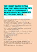 NGN HESI Exit Exam RN V1 Study Guide &vert; 160 Practice Questions & Answer Review