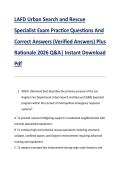 LAFD Urban Search and Rescue &NewLine;Specialist Exam Practice Questions And &NewLine;Correct Answers &lpar;Verified Answers&rpar; Plus &NewLine;Rationale 2026 Q&A&vert; Instant Download &NewLine;Pdf  