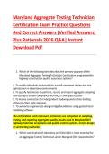 Maryland Aggregate Testing Technician &NewLine;Certification Exam Practice Questions &NewLine;And Correct Answers &lpar;Verified Answers&rpar; &NewLine;Plus Rationale 2026 Q&A&vert; Instant &NewLine;Download Pdf  
