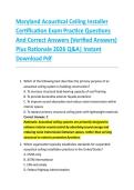 Maryland Acoustical Ceiling Installer &NewLine;Certification Exam Practice Questions &NewLine;And Correct Answers &lpar;Verified Answers&rpar; &NewLine;Plus Rationale 2026 Q&A&vert; Instant &NewLine;Download Pdf 