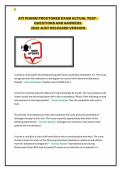 ATI PHARM PROCTORED EXAM ACTUAL TEST&NewLine;QUESTIONS AND ANSWERS&NewLine;2&NewLine;026 JUST RELEASED VERSION&NewLine;