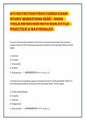ATI NUTRITION PROCTORED EXAM&NewLine;STUDY QUESTIONS 2026 &ndash; HIGH-&NewLine;YIELD RN REVIEW WITH NGN-STYLE&NewLine;PRACTICE & RATIONALES&NewLine;