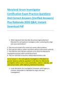 Maryland Arson Investigator &NewLine;Certification Exam Practice Questions &NewLine;And Correct Answers &lpar;Verified Answers&rpar; &NewLine;Plus Rationale 2026 Q&A&vert; Instant &NewLine;Download Pdf 
