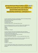 ATI NUTRITION PROCTORED 2026-2027&NewLine;VERSION EXAM WITH 150 COMPLETE&NewLine;QUESTIONS AND DETAILED&NewLine;ANSWERS&lpar;VERIFIED&rpar;&sol;GRADED A&plus;&plus;&NewLine;