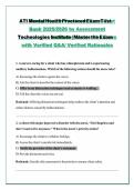 ATI Mental Health Proctored Exam Actual&NewLine;Exam Questions and Correct Answers TEST BANK  2025-&NewLine;2026 Rated 100&percnt;&NewLine;