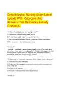 Gerontological Nursing Exam Latest&NewLine;Update With Questions And&NewLine;Answers Plus Rationales Already&NewLine;Graded A&plus;