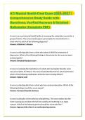 ATI Mental Health Final Exam 2026&ndash;2027 &vert;&NewLine;Comprehensive Study Guide with&NewLine;Questions&comma; Verified Answers & Detailed&NewLine;Rationales &lpar;Complete PDF&rpar;&NewLine;