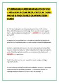 ATI MEDSURG COMPREHENSIVE REVIEW&NewLine;&ndash;&NewLine;HIGH-YIELD CONCEPTS&comma; CRITICAL CARE&NewLine;FOCUS & PROCTORED EXAM MASTERY&NewLine;GUIDE&NewLine;