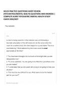 NCLEX PRACTICE QUESTIONS HURST REVIEW &lpar;PSYCHIATRIC&sol;MENTAL HEALTH&rpar; QUESTIONS AND ANSWERS &vert; COMPLETE HURST PSYCHIATRIC MENTAL HEALTH STUDY GUIDE 2026&sol;2027