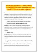 ATI MEDICAL SURGICAL PROCTORED&NewLine;EXAM 2026&vert;2027 WITH NGN QUESTIONS AND&NewLine;CORRECT ANSWERS &vert; 100&percnt; Top Score&NewLine;