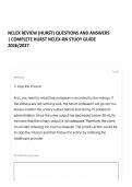 NCLEX REVIEW &lpar;HURST&rpar; QUESTIONS AND ANSWERS &vert; COMPLETE HURST NCLEX-RN STUDY GUIDE 2026&sol;2027 