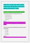Mako TKA 2&period;0 Study Guide 2026 Complete &NewLine;Practice Exam 100 Questions with Answers &NewLine;Bolded and Rationales in Italics 