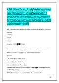 A&P 1 Final Exam&comma; Straighterline Anatomy and Physiology 1&comma; Straighterline A&P 1 Cumulative Final Exam &vert;Expert Questions & Verified Answers and Rationales &vert; 100&percnt; Guaranteed A&plus; &lpar;Pdf&period;&rpar;